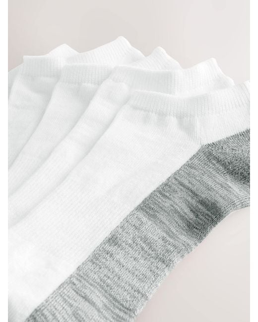 Next White Cushioned Trainers Socks 5 Pack for men