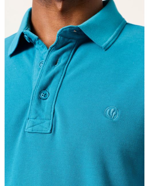 FatFace Blue Fatface Short Sleeve Pique Polo Shirt for men