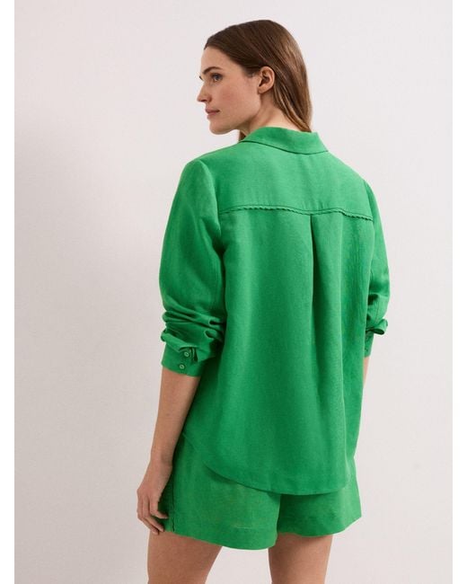 Phase Eight Green Sloane Linen Shirt