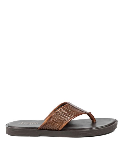 Jones Bootmaker Black Jones Bootmaker Wallgate Premium Leather Toe Post Sandals for men