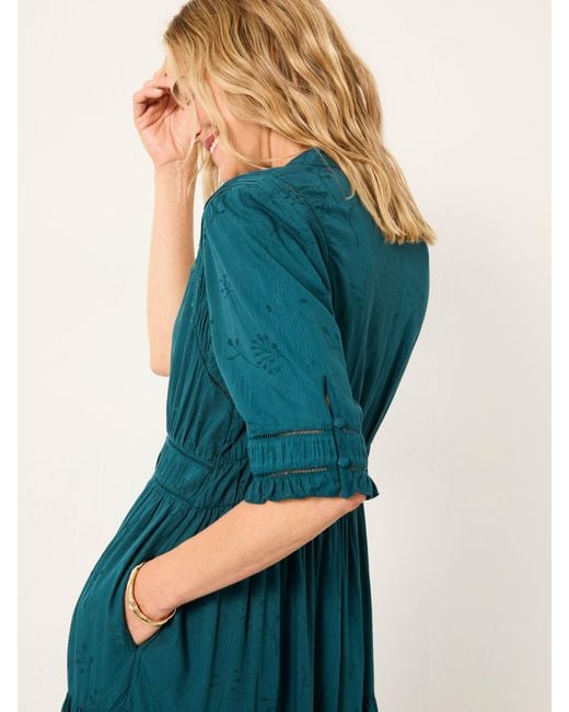 FatFace Blue Fatface Elsie Petite Embroidered Midi Dress