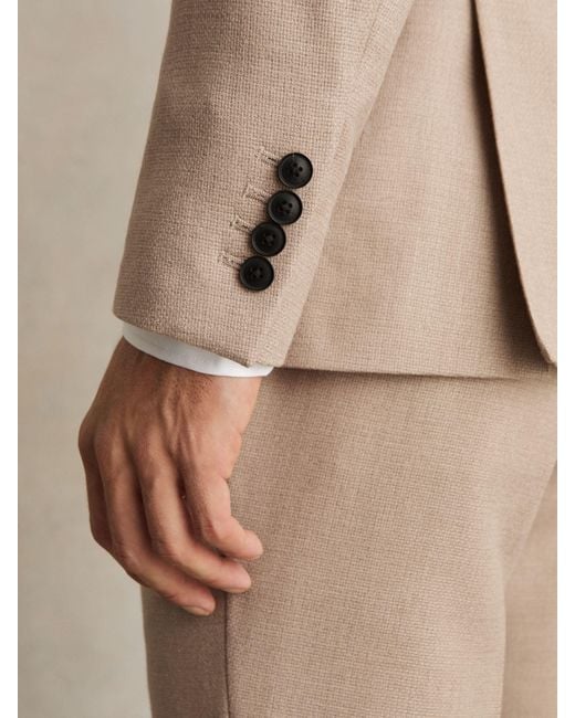Reiss Natural Slim-Fit Wool-Blend Double-Breasted Suit Blazer for men