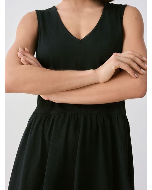 Next Black 100% Cotton V-Neck Jersey Mini Summer Dress