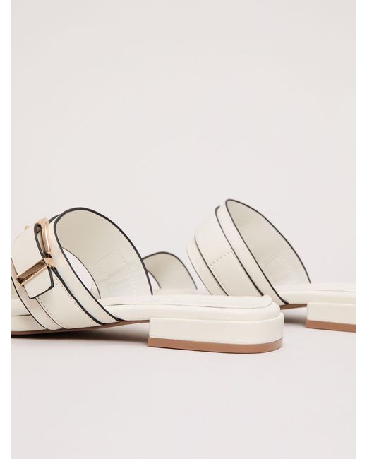 Phase Eight Natural Buckle Flat Sandals