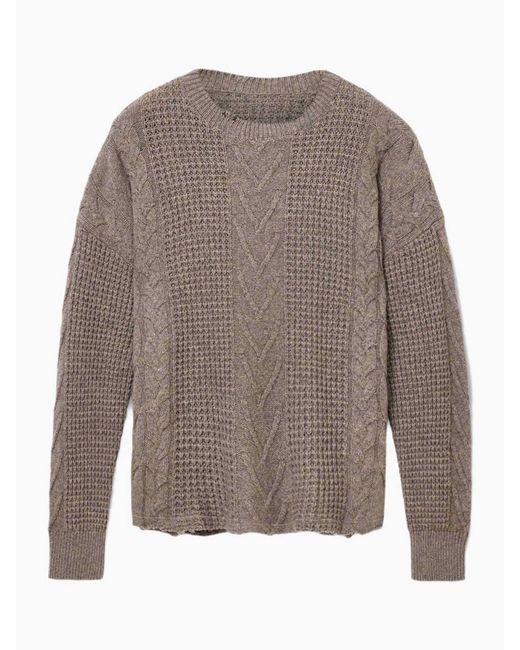 AllSaints Gray Allsaints Tenter Crew Neck Jumper for men