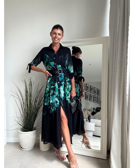 Style Cheat Gray Daphne Belted Shirt Dress