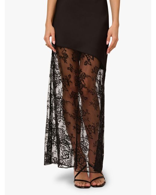 Adrianna Papell Black Adrianna By Stretch Satin Long Dress