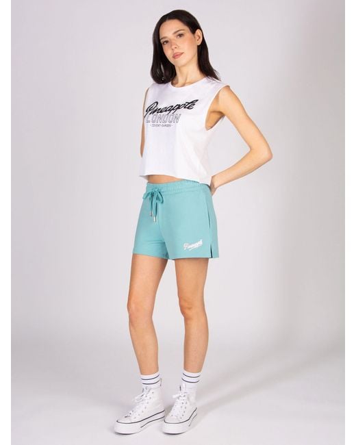 Pineapple Blue Retro Shorts