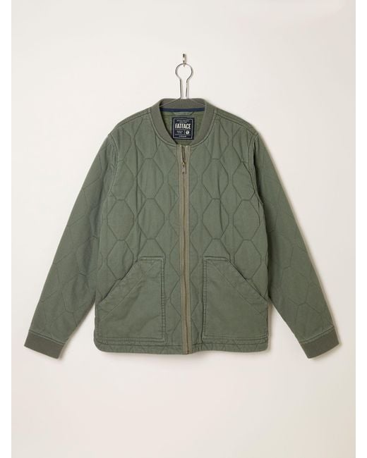 FatFace Green Fatface Lambourn Quilted Jacket for men
