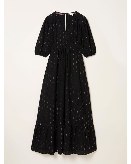 FatFace Black Fatface Milly Metallic Midi Dress