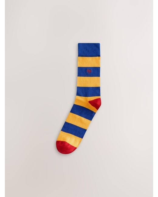 Next Blue Striped Pattern Socks 8 Pack for men