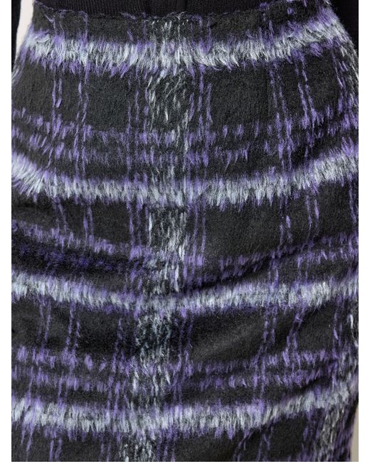 M Com Blue Check Mini Skirt