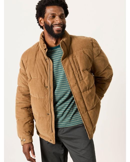 FatFace Brown Fatface Stone Cord Padded Jacket for men