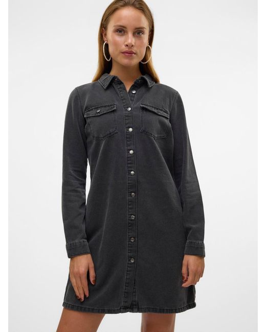 Vero Moda Blue Long Sleeve Denim Dress