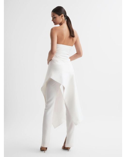 Acler White Wilson Top Linen Plain
