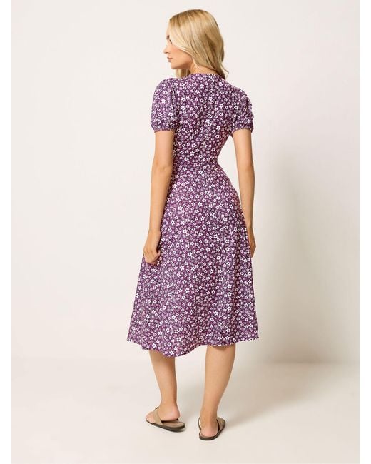 M Com Purple Midi Wrap Dress