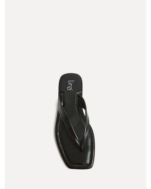 Linzi Black Element Toe Post Flat Sandals