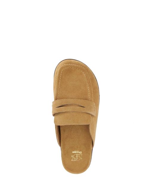 Dune White Goldens Suede Mules