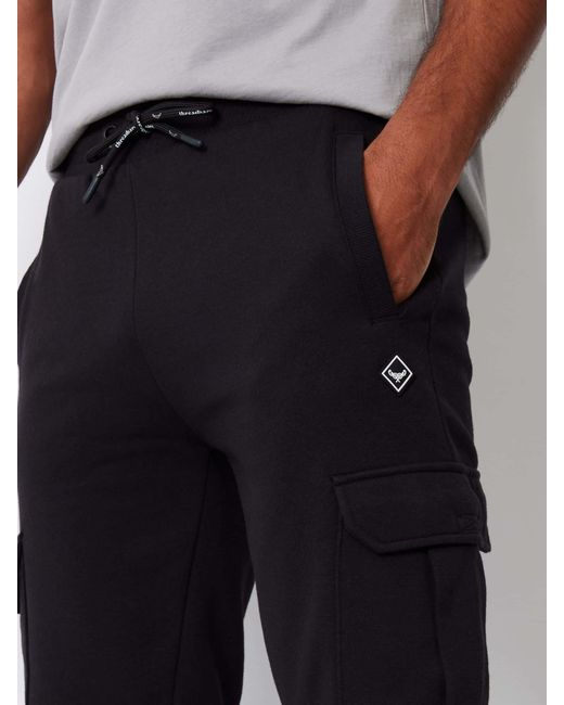 Threadbare Black Cargo Style Joggers for men