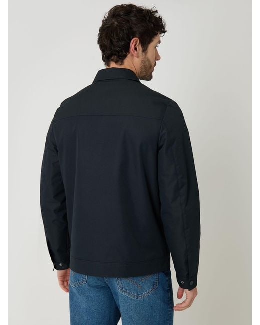 Threadbare Blue Showerproof Lightweight Collared Zip Through Jacket for men
