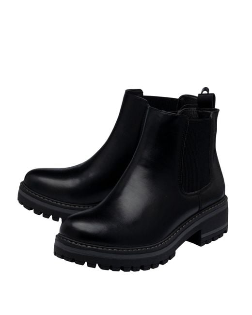 Lotus Black Ankle Boots