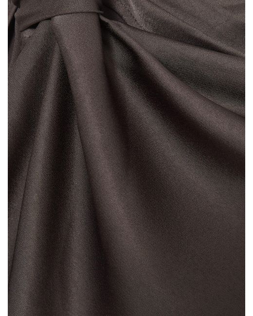 Reiss Purple Kenzie Satin Asymmetric Draped Midi Dress