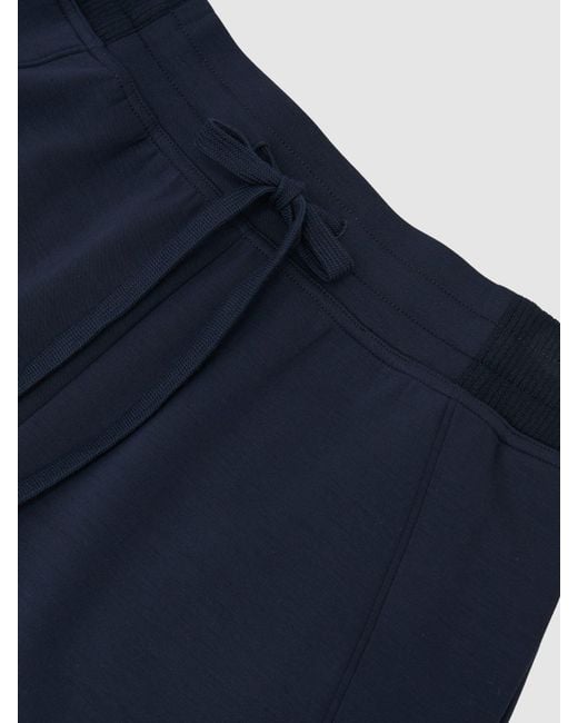 Reiss Blue Premium Interlock Drawstring Shorts