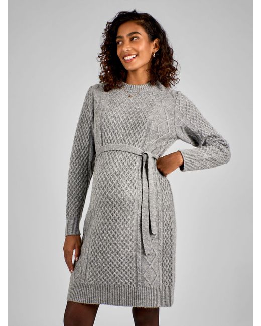 Jojo Maman Bb Cable Knit High Neck Maternity Dress in Natural | Lyst Jojo Maman Bb Cable Knit High Neck Maternity Dress in Natural | Lyst