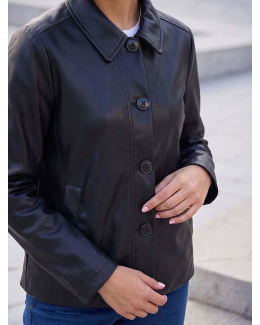 Roman Blue Petite Pu Button Jacket