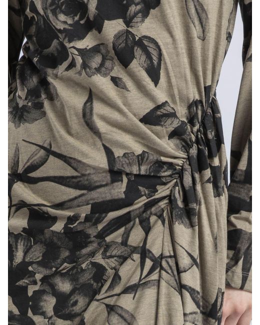 Religion White Long Sleeved Flint Jersey Dress With Drape Detail