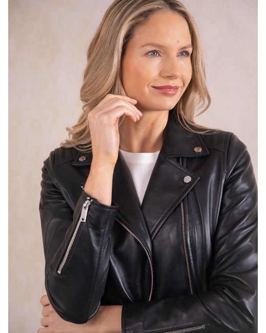 Lakeland Leather Blue Tarraby Biker Jacket