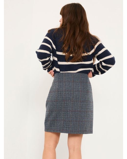 FatFace Blue Fatface Jackie Tweed Wool Skirt