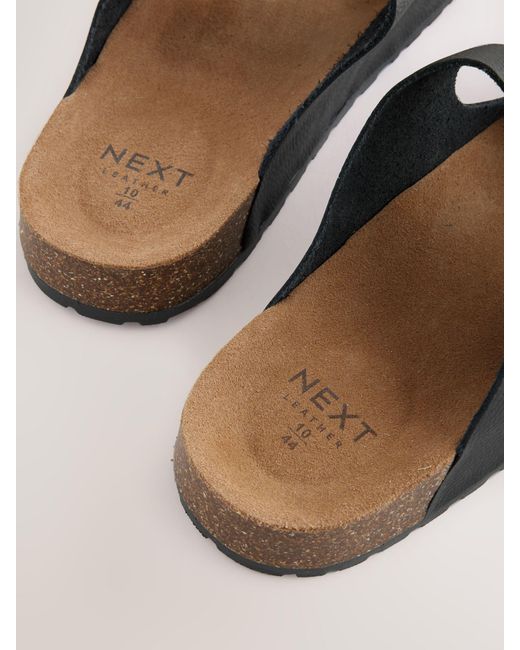Next Black Leather Two Buckle Sandals for men