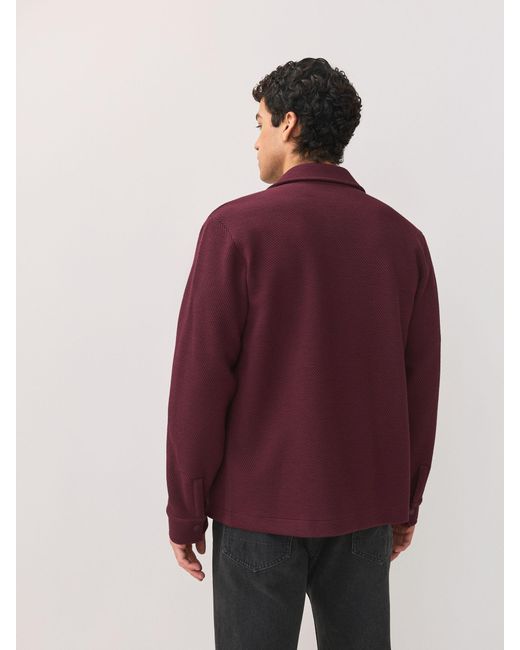 Next Purple Diagonal Texture Jersey Shacket for men