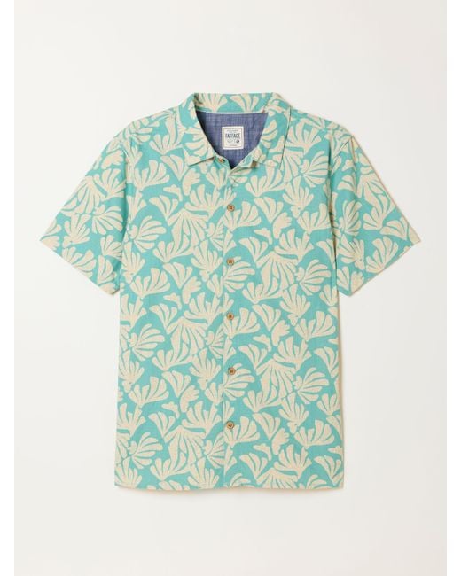 FatFace Green Fatface Short Sleeve Coral Print Shirt for men
