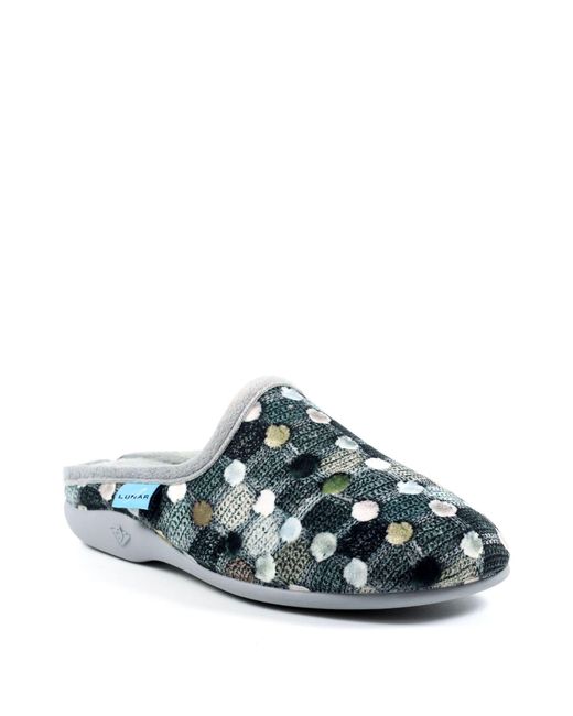 Lunar Black Gepunktete Pantoffeln Mit Crackle-Effekt