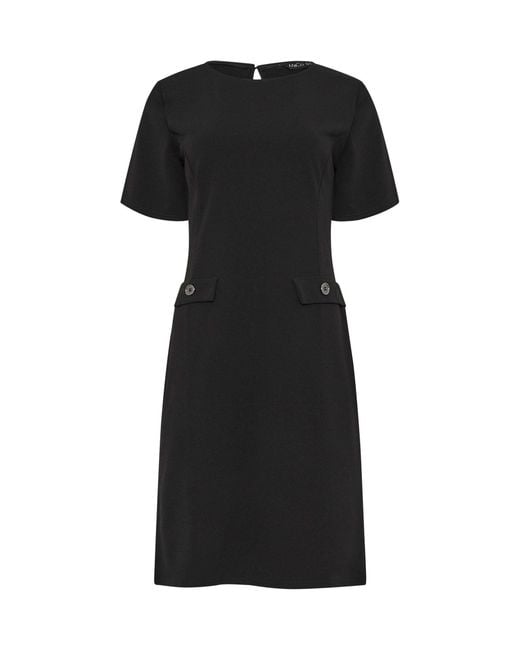 M Com Black Button Detail Shift Dress