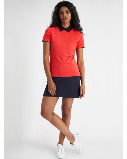 Calvin Klein Red Brooke Short Sleeve Polo
