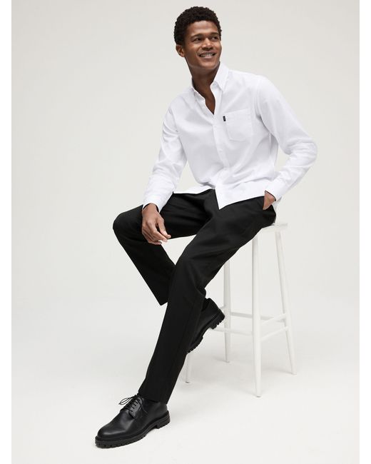 Next White Regular Fit Button Down Easy Iron Oxford Shirt for men