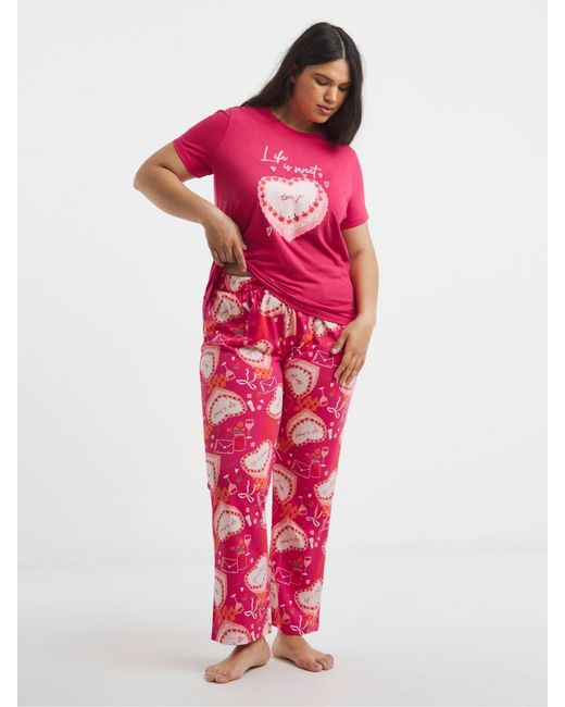 Simply Be Pink Value Single Pyjamas Set