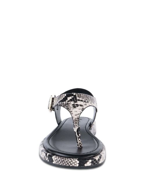 OFF THE HOOK White Adelie Leather Thong Flat Sandals