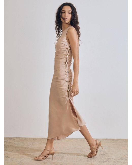 Reiss White Brooke Atelier Cut-Out Rope-Cord Maxi Dress