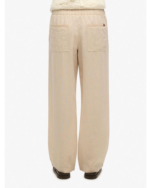 Superdry Natural Leinenhose Mit Kordelzugeu 44 (Uk 16)