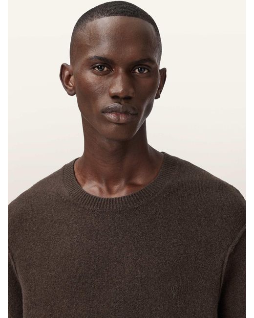 AllSaints Brown Allsaints Statten Crew Jumper for men