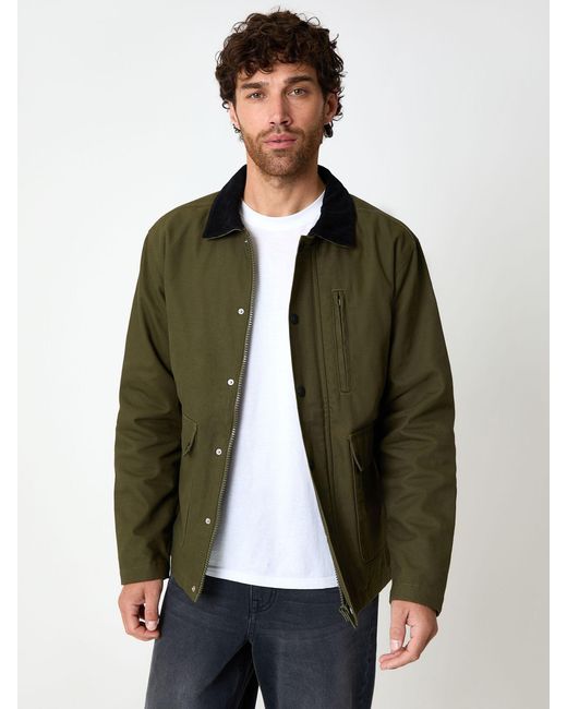 Threadbare Green Twill Lightweight Jacket for men
