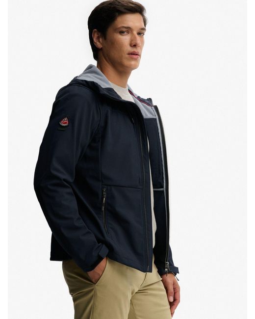 Superdry Blue Hooded Softshell Jacket for men