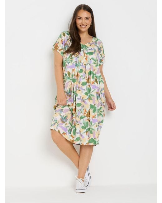 Yours Curve Green Pleated Front Dress