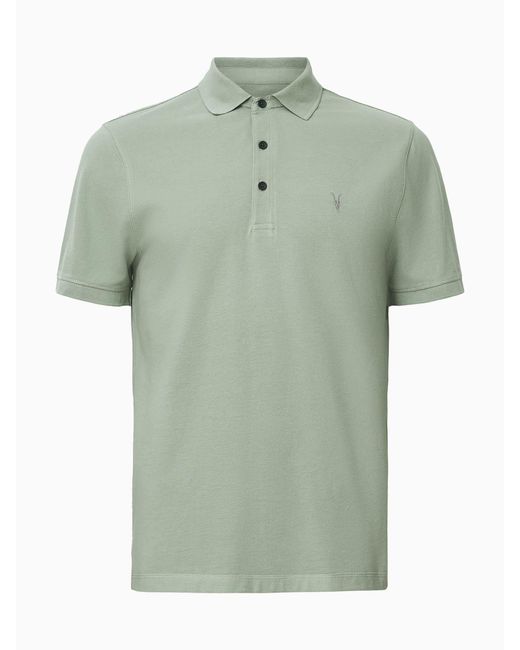 AllSaints Green Allsaints Reform Short Sleeve Polo Shirt for men