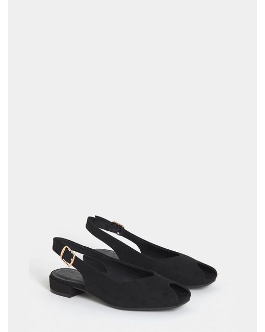 JD Williams White Wide Fit Flat Peep Toe Slingbacks Sandals