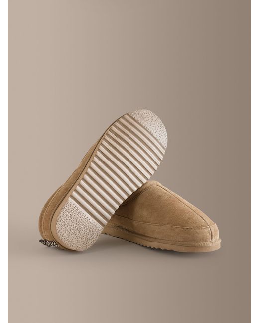 Next Brown Taupe Closeback Slippers for men